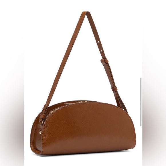 NEW - A.P.C. Tan Demi-Lune Shoulder Bag - Coffee - Picture 3 of 6